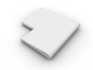 Bazénový lem s nosem Roh 90st. opačný umělý pískovec Klasic bílá