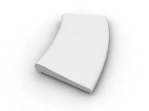 Bazénový lem s nosem rádius vnitřní umělý pískovec Klasic bílá