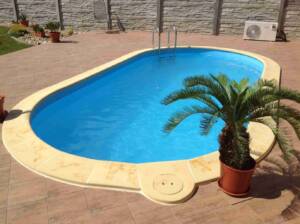 Bazénový lem s nosem Skimmer velký umělý pískovec Klasic žlutý meír