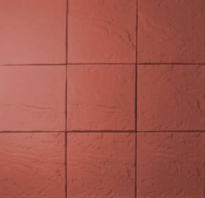 Bazénová dlažba čtvercová z betonu, sestava devíti kusů v barvě červená