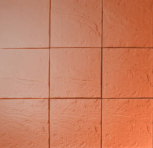 Bazénová dlažba čtvercová z betonu, sestava devíti kusů v barvě cihla